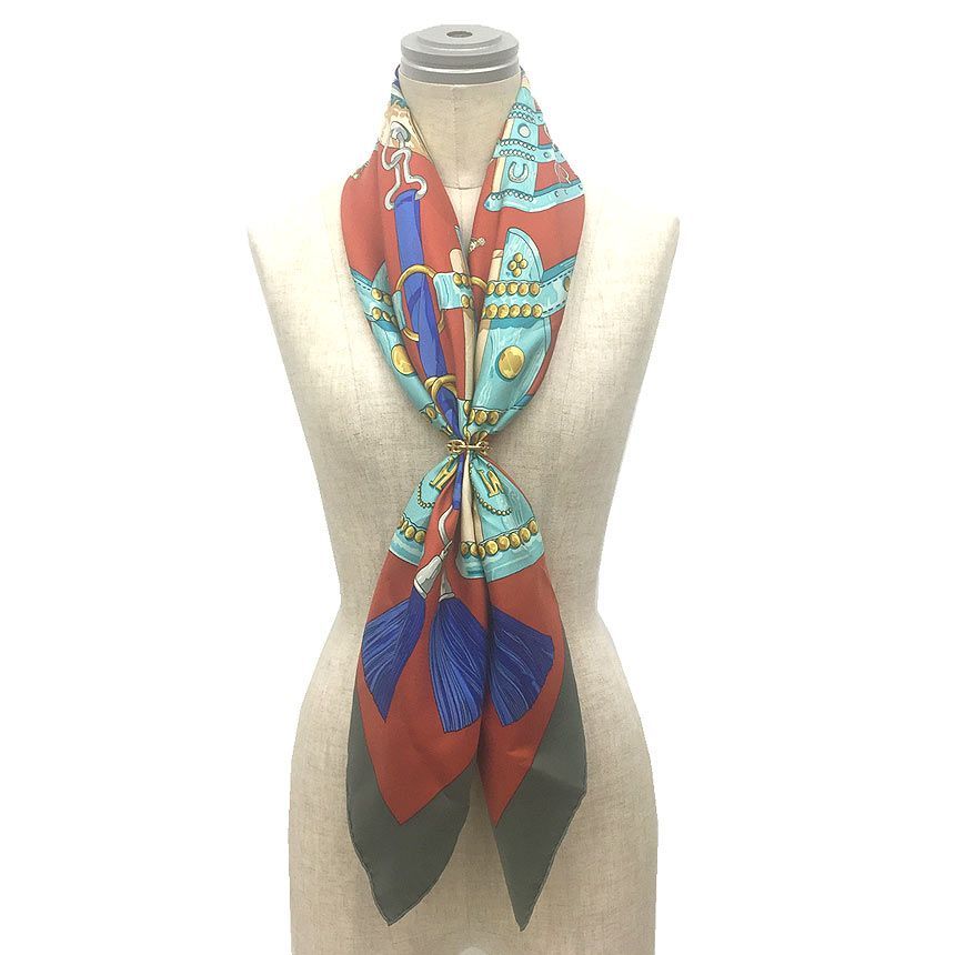 エルメススカーフカレ HERMES エルメス カレ90 スカーフ AUX CHAMPS フィールドヘ