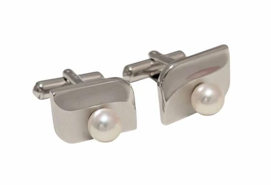 タサキ カフス 真珠 パール 6ｍｍ シルバー カフリンクス SILVER カフスボタン 紳士用 アクセサリー TASAKI 田崎真珠