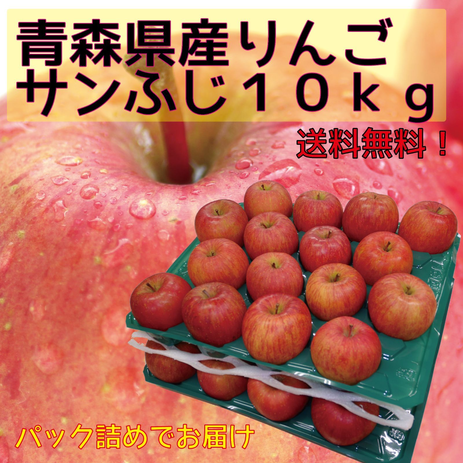 青森県産　家庭用訳あり　りんご　サンふじ　10kg-0