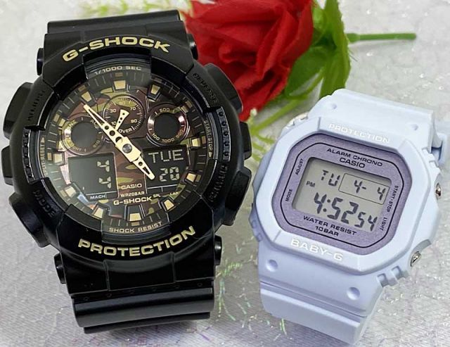 恋人たちのGショック ペアウオッチ G-SHOCK BABY-G  ペア腕時計 カシオ 2本セット  GA-100CF-1A9JFBGD-565SC-2JF 電池式  アナデジ お揃い  ラッピング無料   クリスマス　誕生日 御祝い還暦 銀婚式　結婚