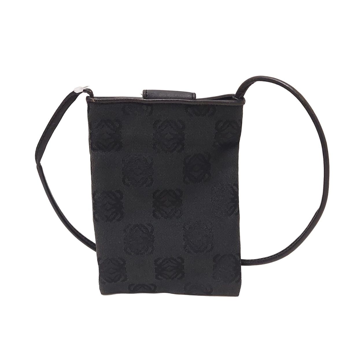 【美品】LOEWE アナグラム　ロエベ ショルダーバッグ ポシェット ブラック 美品 ロエベ LOEWE ショルダーバッグ レザー アナグラム
