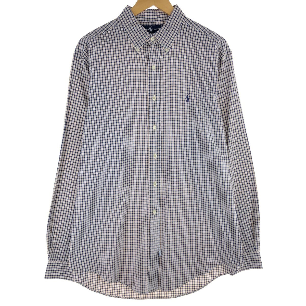 古着 ラルフローレン RALPH LAUREN 長袖 ボタンダウンチェックシャツ メンズXL/eaa454284