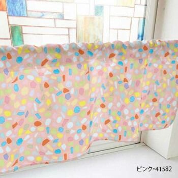 カフェカーテン…… カフェカーテン タイル 800×450mm ピンク・41582 - メルカリ