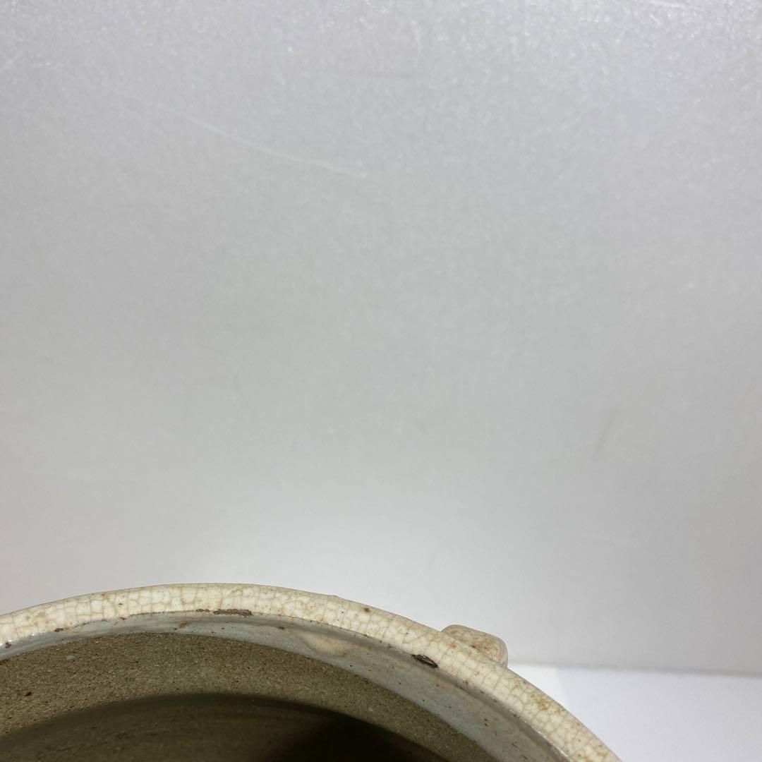 中国明時代 磯州窯 四耳壺 高さ19㎝ 箱付 トヒニト 本な6-1109☆1F