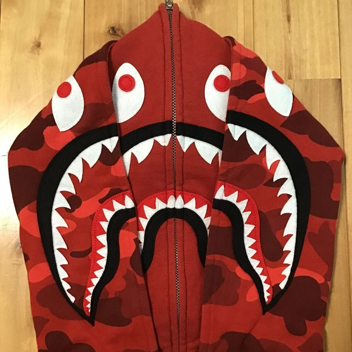 ☆XL☆ Red camo ダブル シャーク パーカー Double shark full zip 