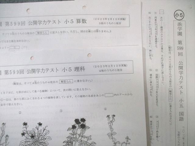 =>浜学園　小6 復習テスト　Vクラス　算数　国語　理科　1年分　2024年度 浜学園 小6 復習テスト Vクラス 算数 国語 理科 1年分 2024年度