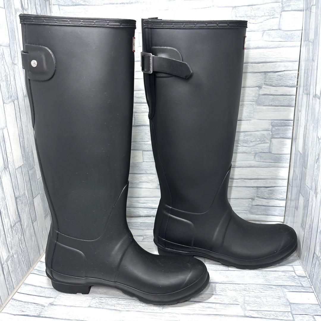 美品 HUNTER ハンター レインブーツ ブラック US5 EU36 美品【25.0】 HUNTER ハンター ブラック 長靴・レインブーツ