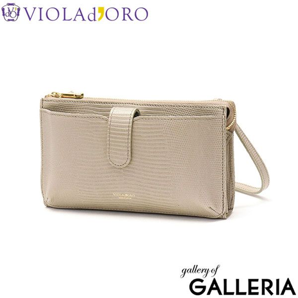 ヴィオラドーロ スマホショルダー レディース 本革 ブランド 財布 一体型 VIOLAd ORO ショルダー ポーチ シンプル ADRIA V-1326 taupe