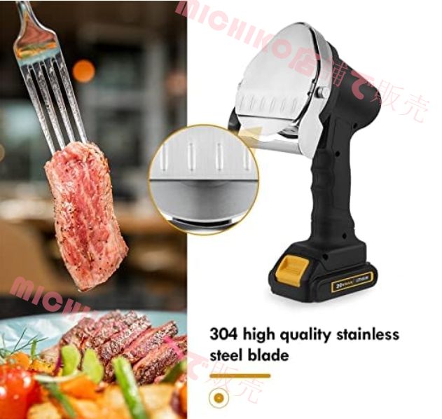 電気ケバブスライサー 厚さを調整することができます肉スライサーマシン電気ケバブナイフハンドヘルドトルコケバブナイフ電気80Wホームラムポークチキン用 トルコケバブラムトルコを切るための2つの刃が付いている100-240V PSE認証