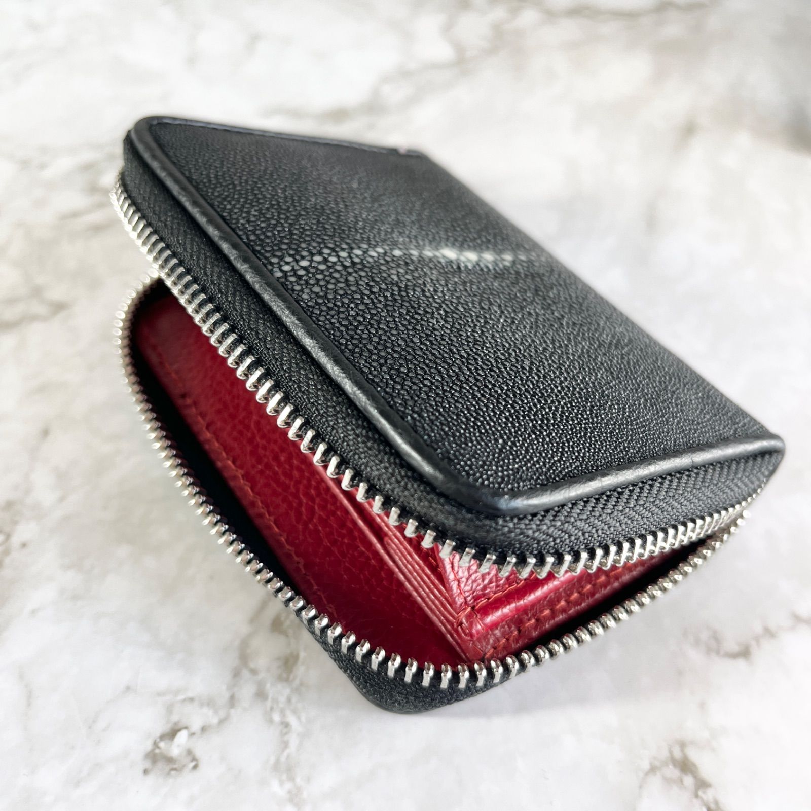 スティングレー 長財布 ポリッシュ加工 ウォレット レッド 新品 