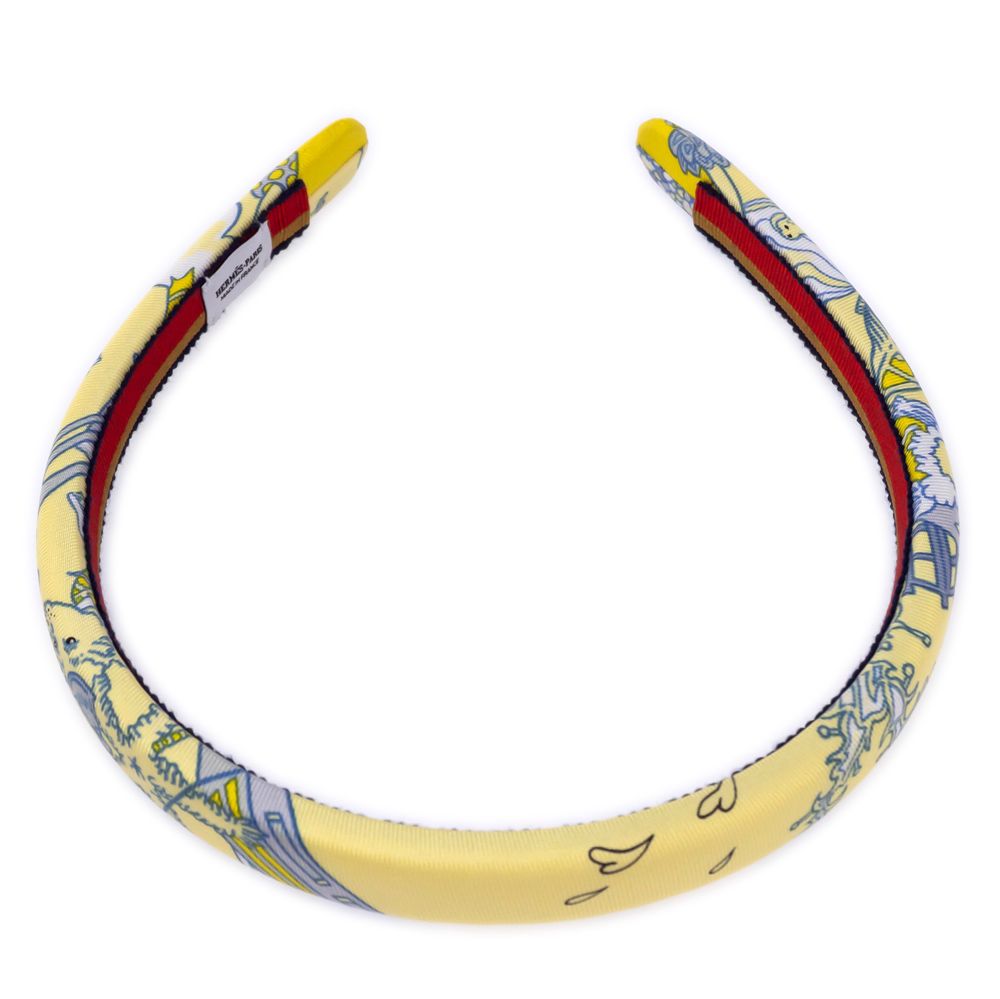 名東 HERMES エルメス カチューシャ エルザ シルク イエロー ヘアバンド アクセサリー