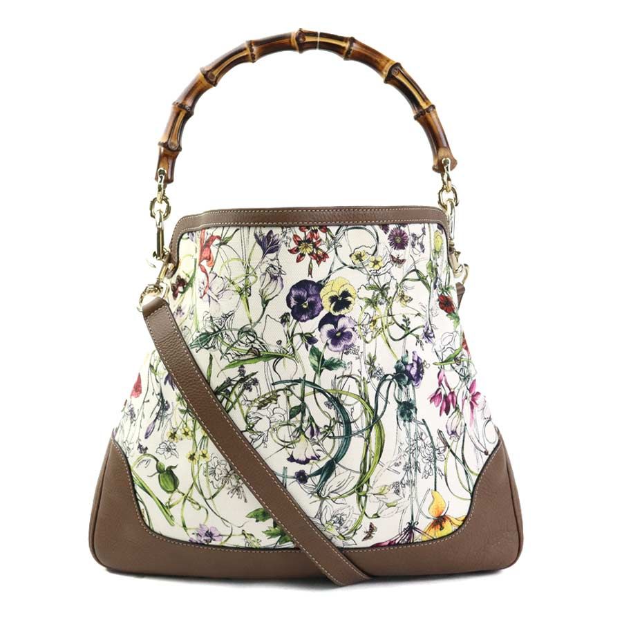 グッチ GUCCI ショルダーバッグ ハンドバッグ バンブー フローラ