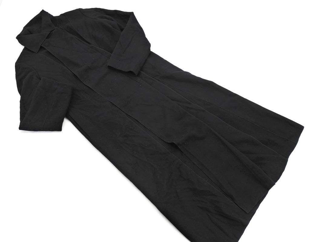 HIROKO BIS ヒロコビス ウール混 ロング コート size9/黒