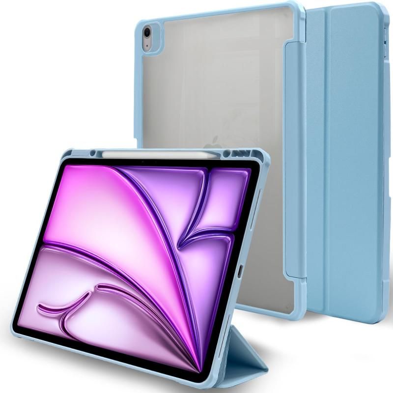 MS factory iPad Air ケース Apple Pencil ペンシル 収納 カバー 耐衝撃 ソフト フレーム 薄型 iPad Air 13 (M2)・ Pro12.9 第6/5 一体型/コーンフラワー