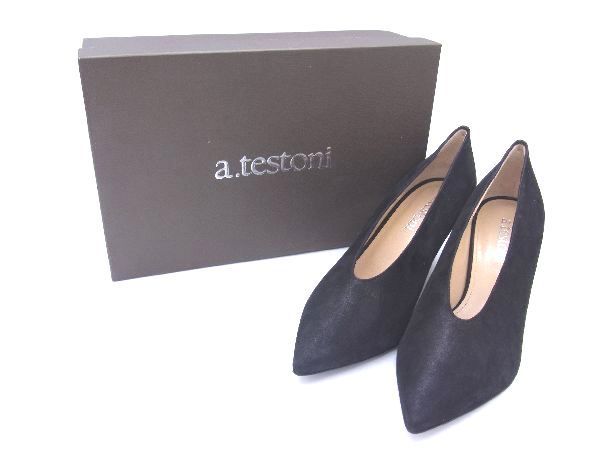 ★a.testoni★テストーニ★ロゴ付き★パンプス★靴袋つき★未使用.新品★atestoni