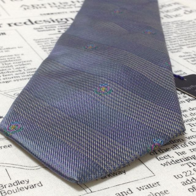  バーバリー Burberry Burberrys 微光沢 ネクタイ シルク 斜めストライプ レジメンタル エンブレム柄 ミックス H-006833 ゆうパケット ネクタイ 小物