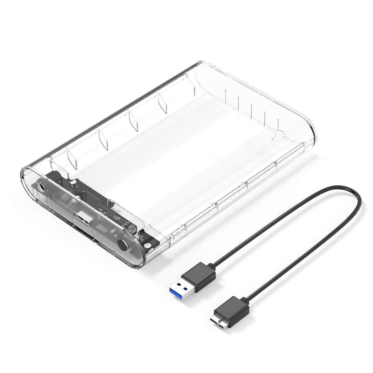 【数量限定】透明ケース 工具不要 PC材料 静電気防止 電源アダプター付 16TBまで HDD対応 3.5 5Gbps転送 SATA3.0接続 ドライブケース USB3.0 ケース HDD 3.5インチ ORICO