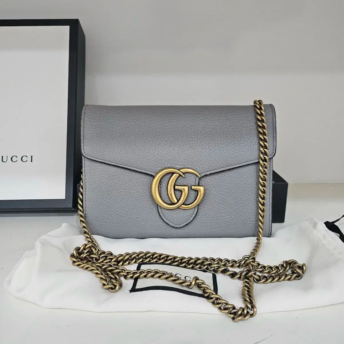 GUCCI グッチ GG マーモント woc ウォレットチェーンクロスボディバッグ