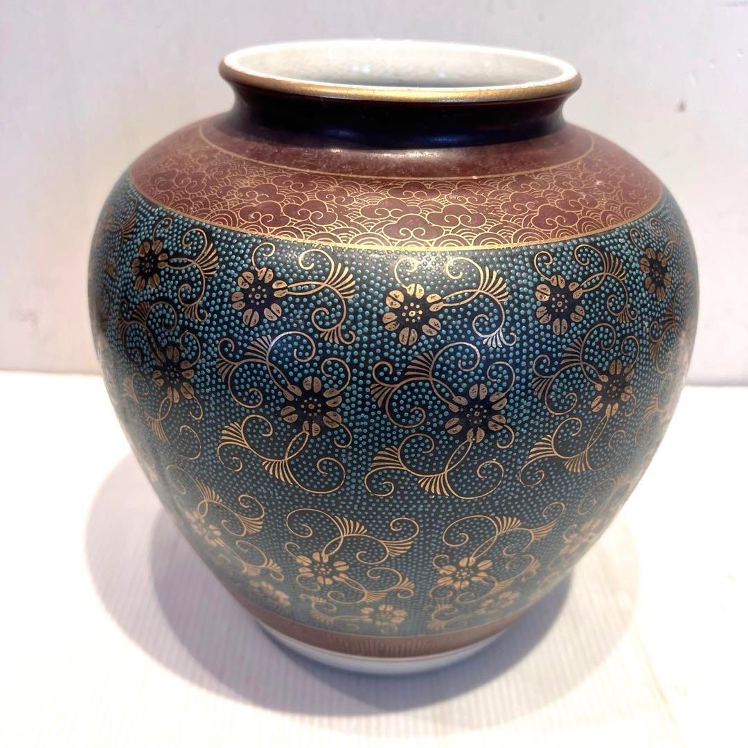 九谷焼 青粒唐草紋 花瓶 花器 壺 高さ22cm 2025年最新】Yahoo!オークション -九谷 青粒(花器、壷)の中古品