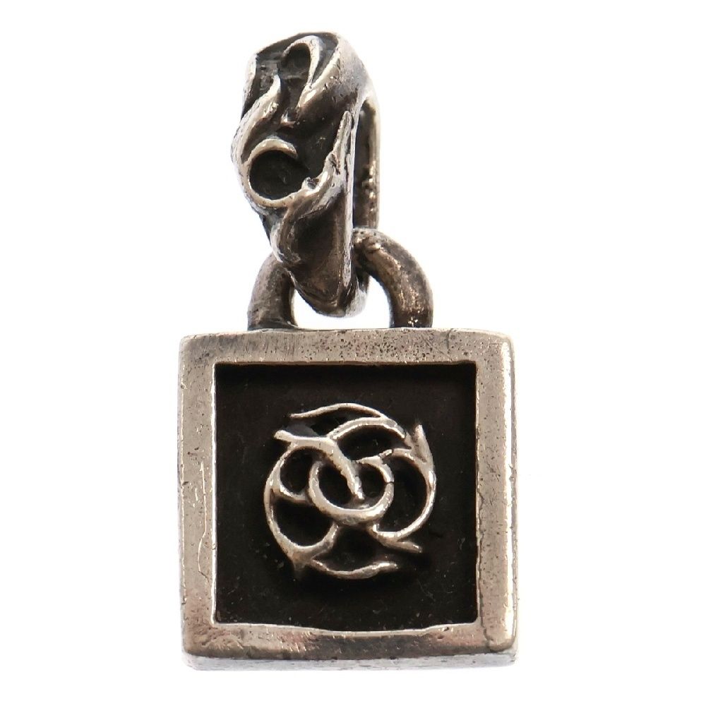 CHROME HEARTS クロムハーツ FRAMED FLRL フレームドフローラル チャーム シルバーネックレストップ シルバー