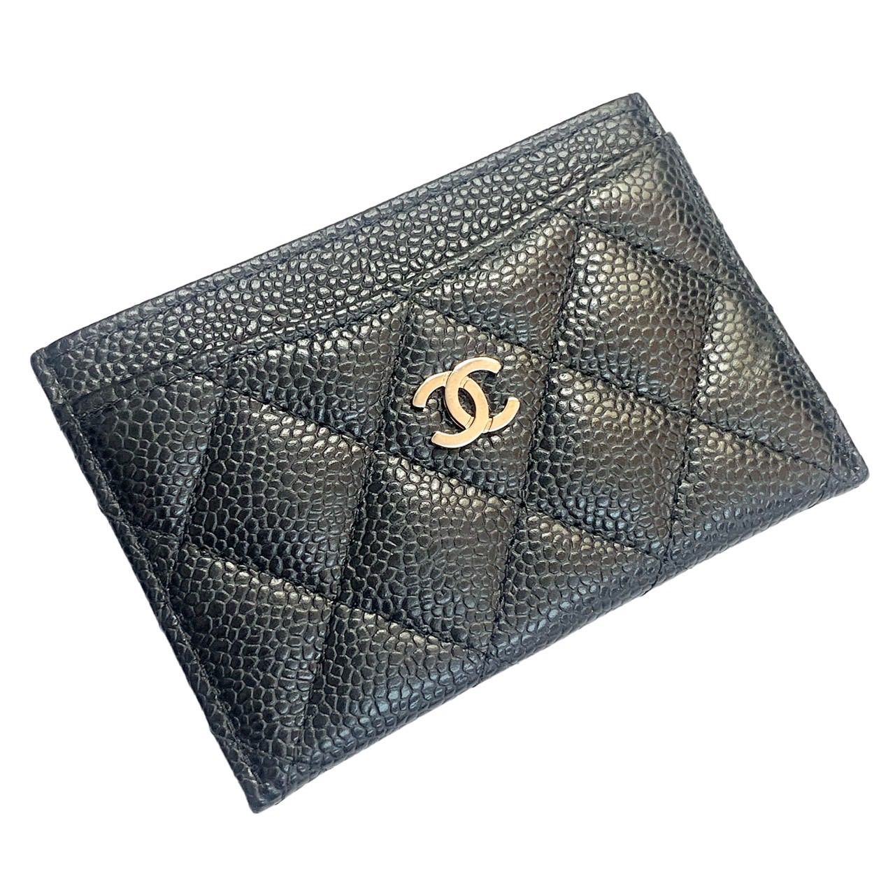 極美品⭐️シャネル CHANEL】 クラシック カードケース マトラッセ ココマーク ブラック×ゴールド キャビアスキン A31510 シリアル シール付き ユニセックス （AYA） 24021503000J - メルカリ