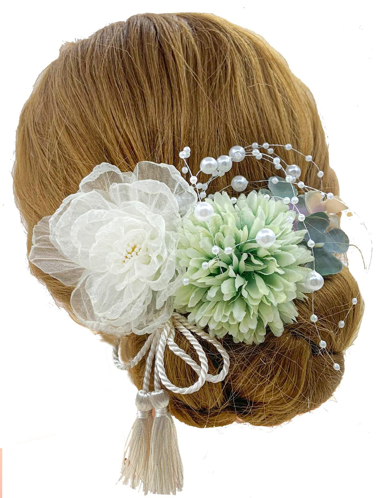 JZOON 髪飾り 髪飾り 6点セット ヘアアクセサリー ヘアメイク ドライフラワー Uピン ヘアピン 日常 おしゃれ 簡潔 和装 着物 袴 浴衣 シフォンリボンの花びら 紫陽花