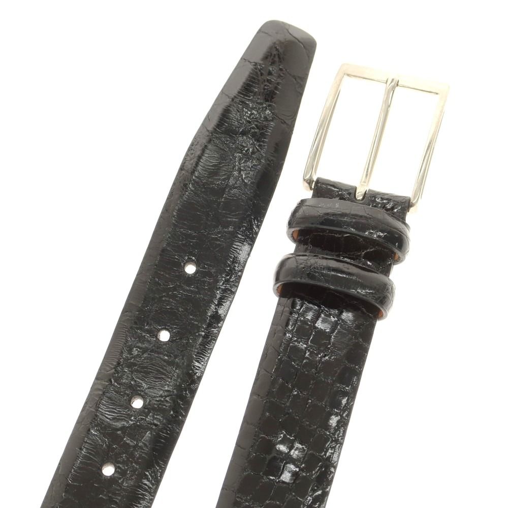 未使用級✨アンドレア ダミコAndrea DAMICO リアルクロコダイルベルト 中古】アンドレア ダミコ Andrea DAMICO リアルクロコダイル