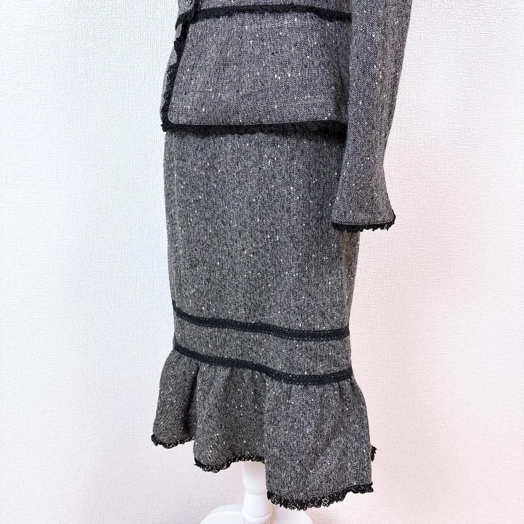 美品】ハロッズ 春夏 裾フレアスカート セットアップスカート レース