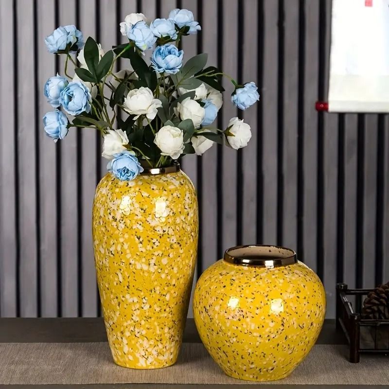 陶器花瓶 フラワーベース 花器 セラミック 花瓶 大きめ ロングベース おしゃれ スタイリッシュ 高級感 インテリア モダン リビング 装飾 ヴィンテージ 和洋折衷 エレガント クラシック ラー