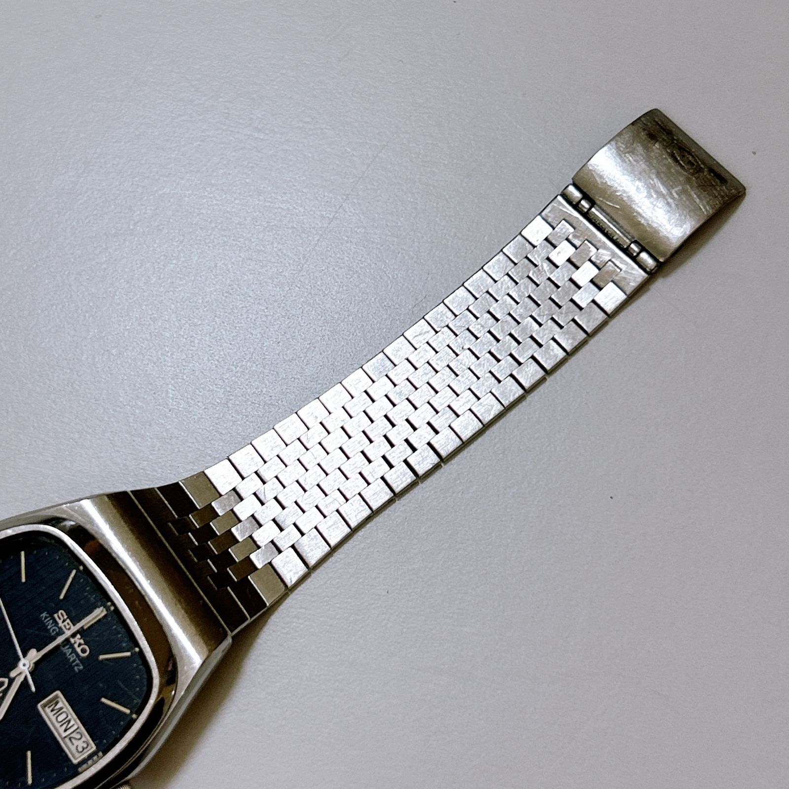 セイコー SEIKO スクエア キング クオーツ 5856-5010 青文字盤 動作