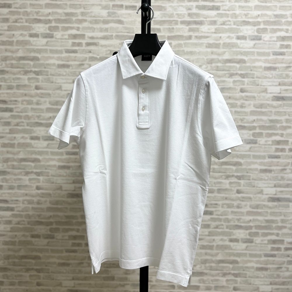 BAFY バフィー ポロシャツ ホワイト ニット 半袖 サマーニット コットン ポリウレタン 春夏 イタリア製 25SS