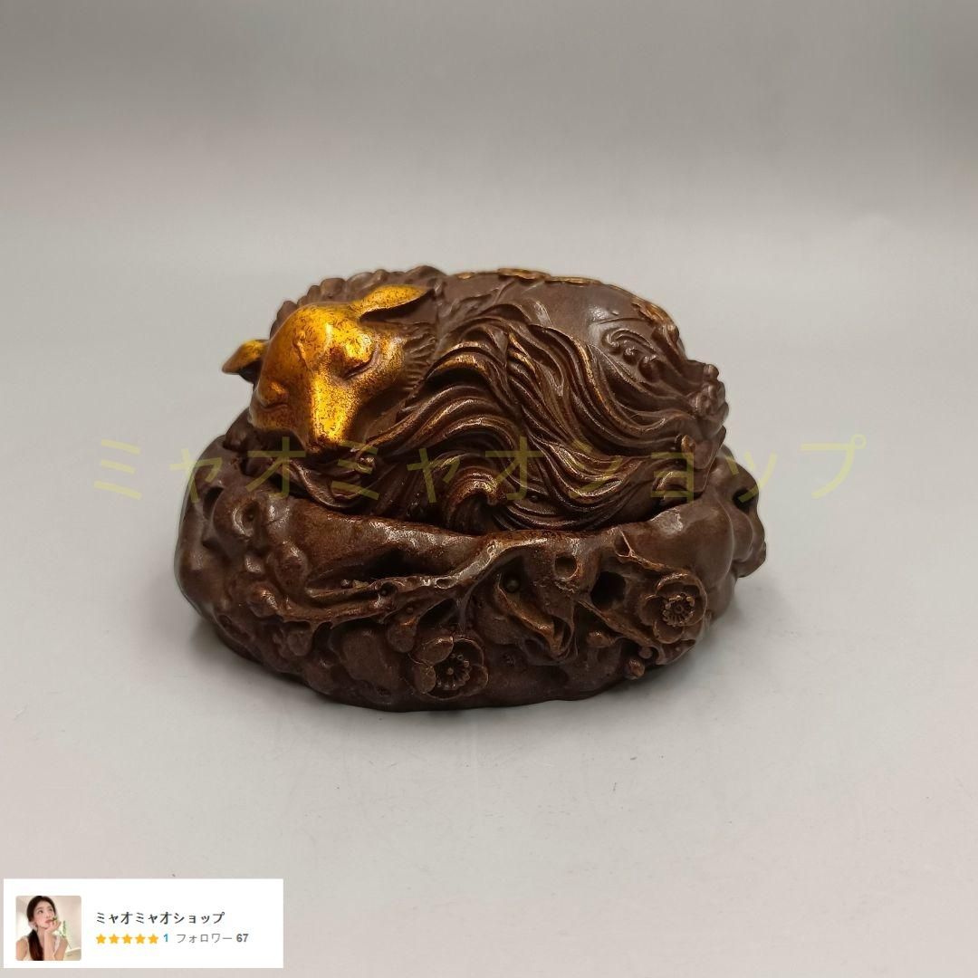 銅製 九尾狐薫香炉 室内薫香炉 茶道具 香道具 装飾品 工芸品