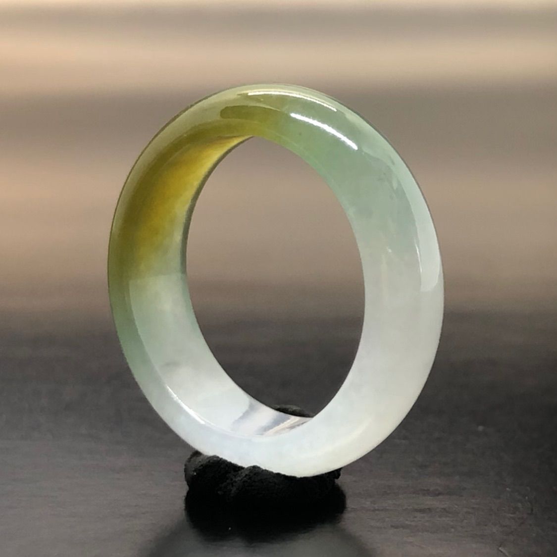 本翡翠 ミャンマー産 氷種 3色 くりぬきリング #19 高品質 希少 A貨