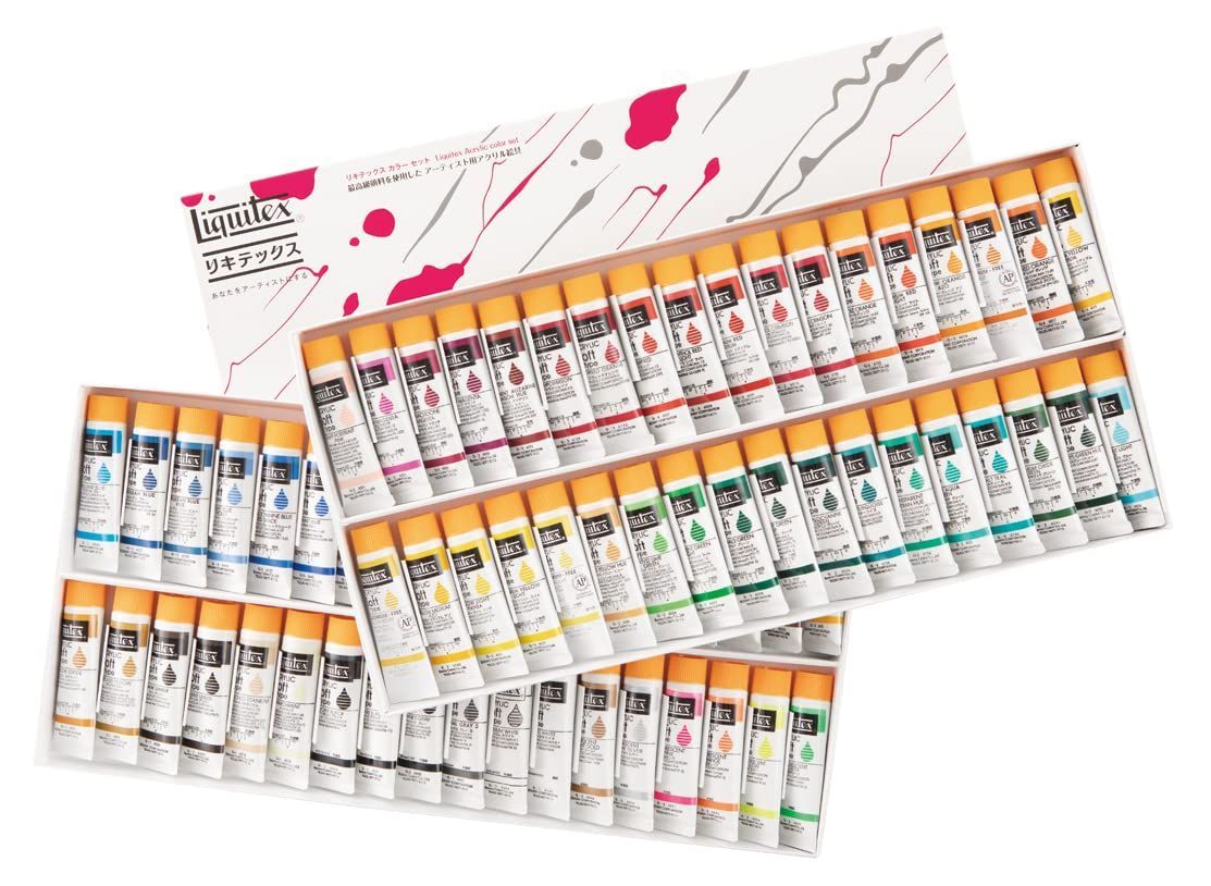 Size:20ml_Style:71色セット A+B リキテックス(Liquitex) アクリル絵具 カラー ソフトタイプ 72本セット (36色Aセット+Bセット) 20ml(6号) 71色(ホワイト2本入 )