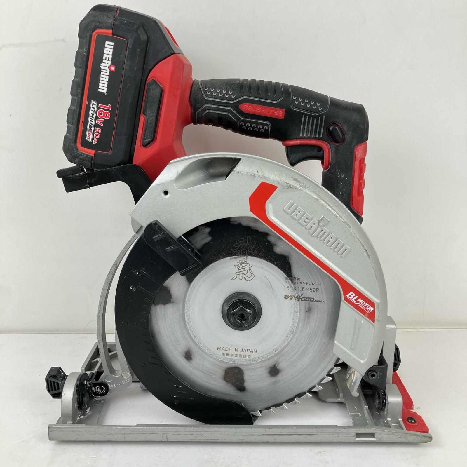 ЗЗUBERMANN 18v 165mm 充電式丸のこ バッテリー×1付 充電器なし UB18VMCBLBFS レッド
