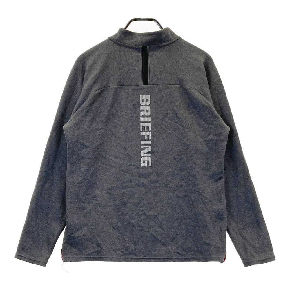 BRIEFING ブリーフィング ハーフジップ 半袖シャツ サテン L 黒 ロゴ