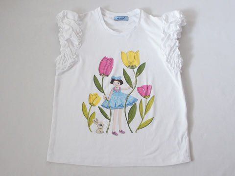 ★5 新品 未使用 ミミソル mimisol マメール アウトレット 子供服 女の子 10歳 約 140cm タンクトップ 白 春 夏 トップス ガールズ 女児 キッズ ジュニア 【中古】 ユーズド リサイクル こども