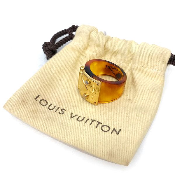美品 LOUIS VUITTON ルイ・ヴィトン リング 指輪 バーグロックミー アクセサリー ブラウン ゴールド べっ甲柄 デザイン レディース メンズ ファッション M65203 USED
