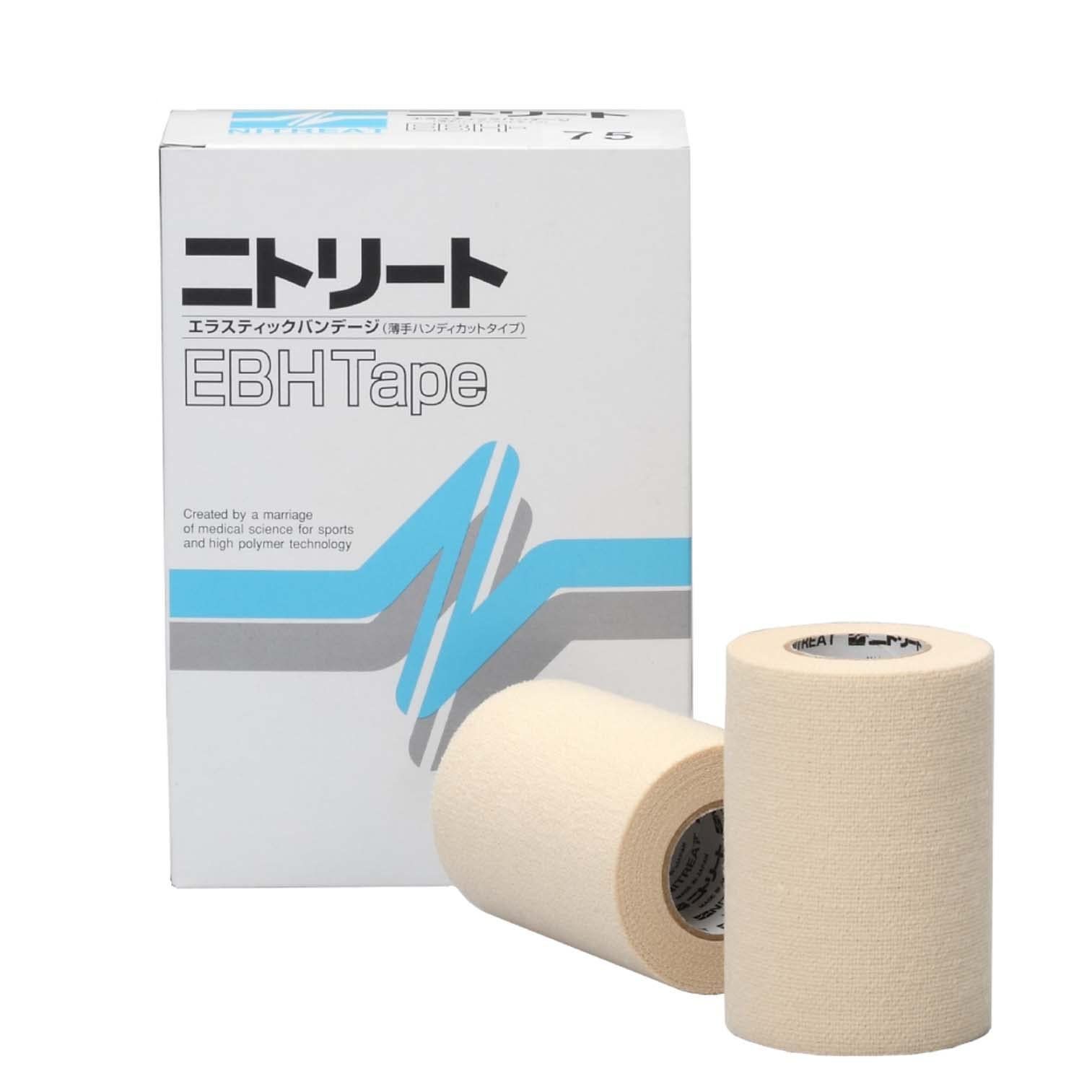 Style 幅75mm×長さ4.5m 伸尺 4巻入 ニトムズ ニトリート EBHテープ スポーツテープ 多巻パック 伸縮 薄手 手で切れる 軽い圧迫 ケガ対策 はがれにくい ベージュ 幅75mm×長さ4.5m 伸尺 4巻入 EBH-75