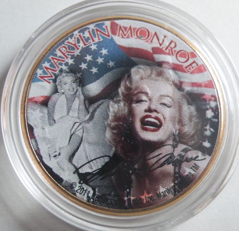 アメリカ 1/2ドル硬貨 マリリンモンロー 限定カラー&24金Pコイン USA