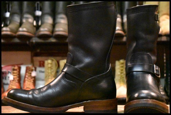 8 JULIAN BOOTS ジュリアンブーツ エンジニア ブラック 黒 キャッツポウヒール ビブラム スチール無し RRL ブーツ HOPESMORE FI112
