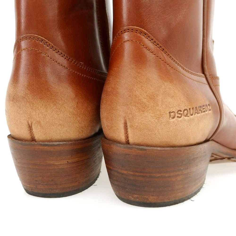 ディースクエアード DSQUARED2 レザー ウエスタンブーツ ブラウン サイズ40 メンズ WWW_SMP1DAWEKUDUS_SCH_ID