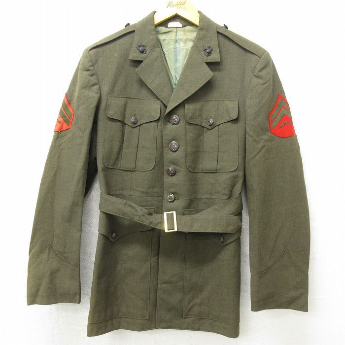 S/古着 長袖 ビンテージ ミリタリー ジャケット 特攻服 メンズ 60s 濃緑 グリーン 22nov04 中古 アウター フライト