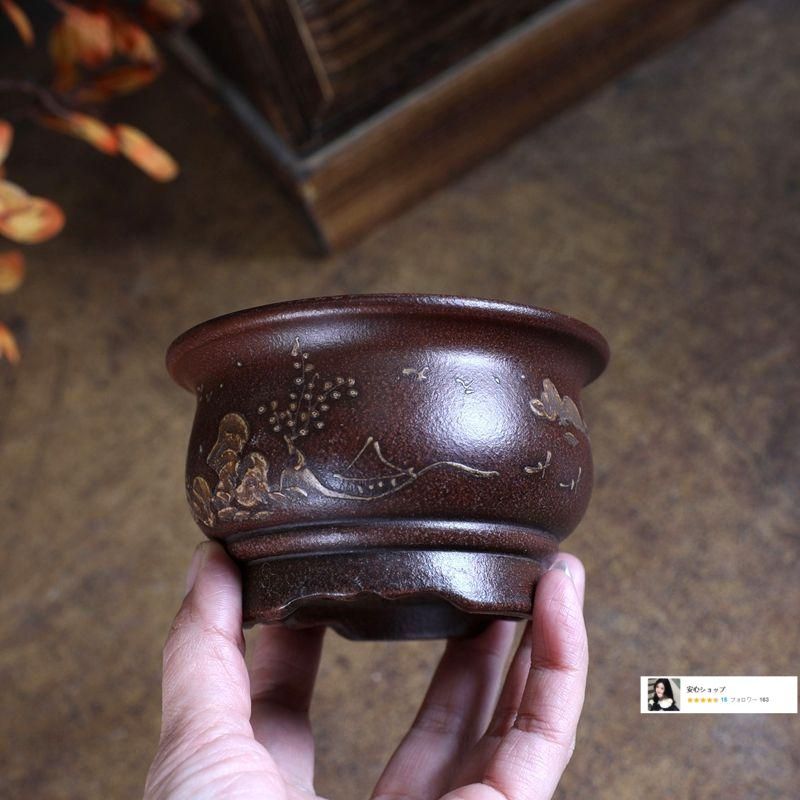 「花足小さい金の鐘」多肉植物鉢 紫砂鉢 盆栽鉢 植木鉢 小品盆栽鉢 大品盆栽鉢 花脚小金鐘」多肉植物鉢 紫砂鉢 盆栽鉢植木鉢 小品盆栽鉢 大品