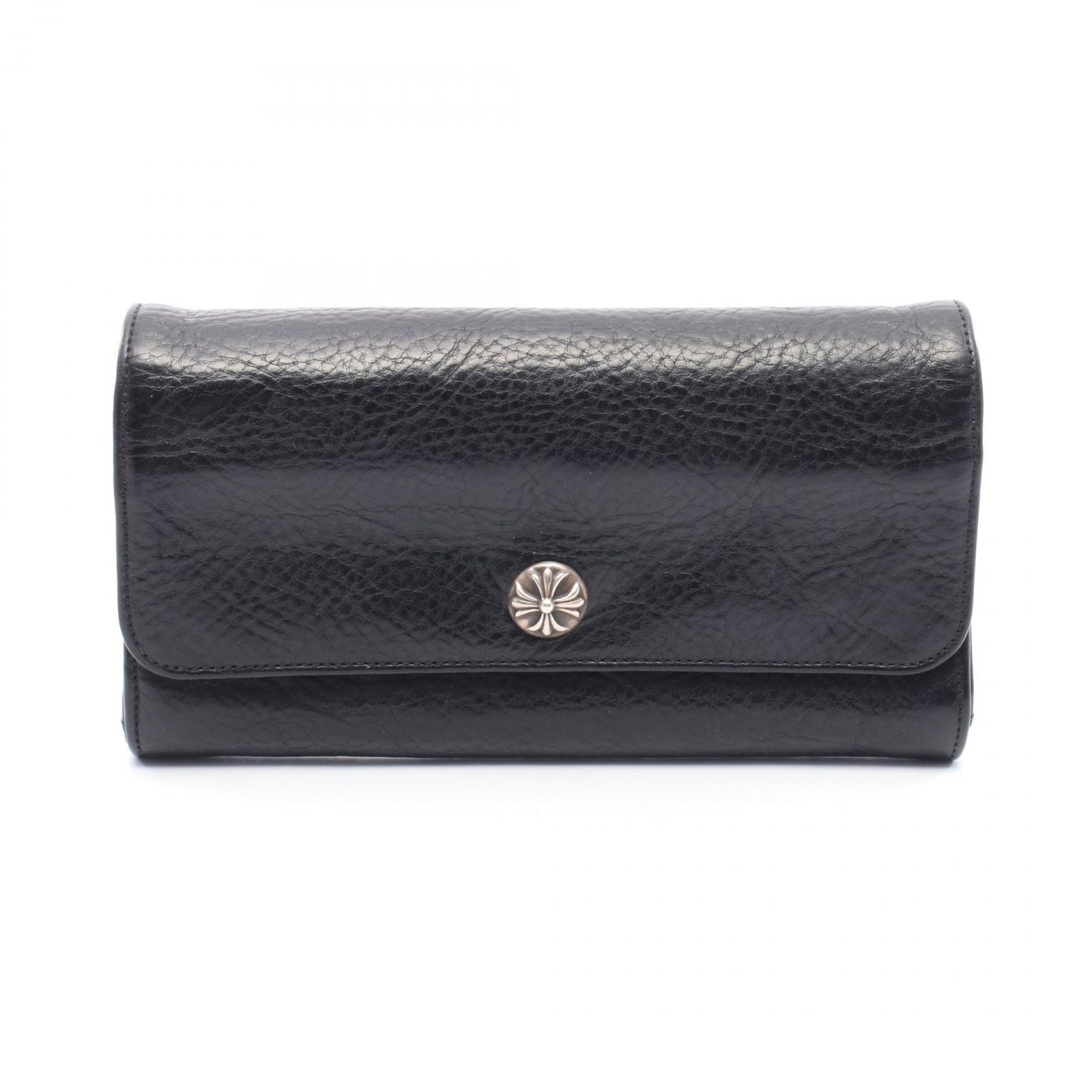 クロムハーツ CHROME HEARTS 二つ折り長財布 JUDY ジュディ 2246-304 0410-0900 ブラック レザー ジュディウォレット メンズ Used A
