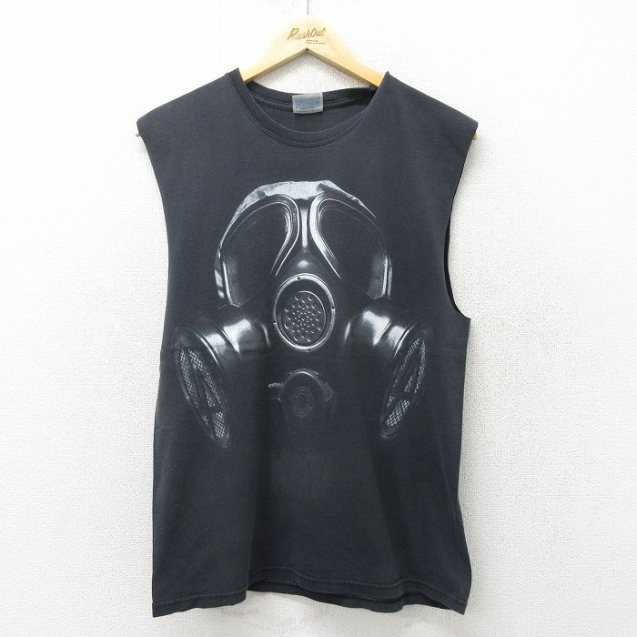 M/古着 ヘインズ ノースリーブ ロック バンド Tシャツ メンズ 00s リンキンパーク コットン クルーネック 黒 ブラック 24jul02 中古