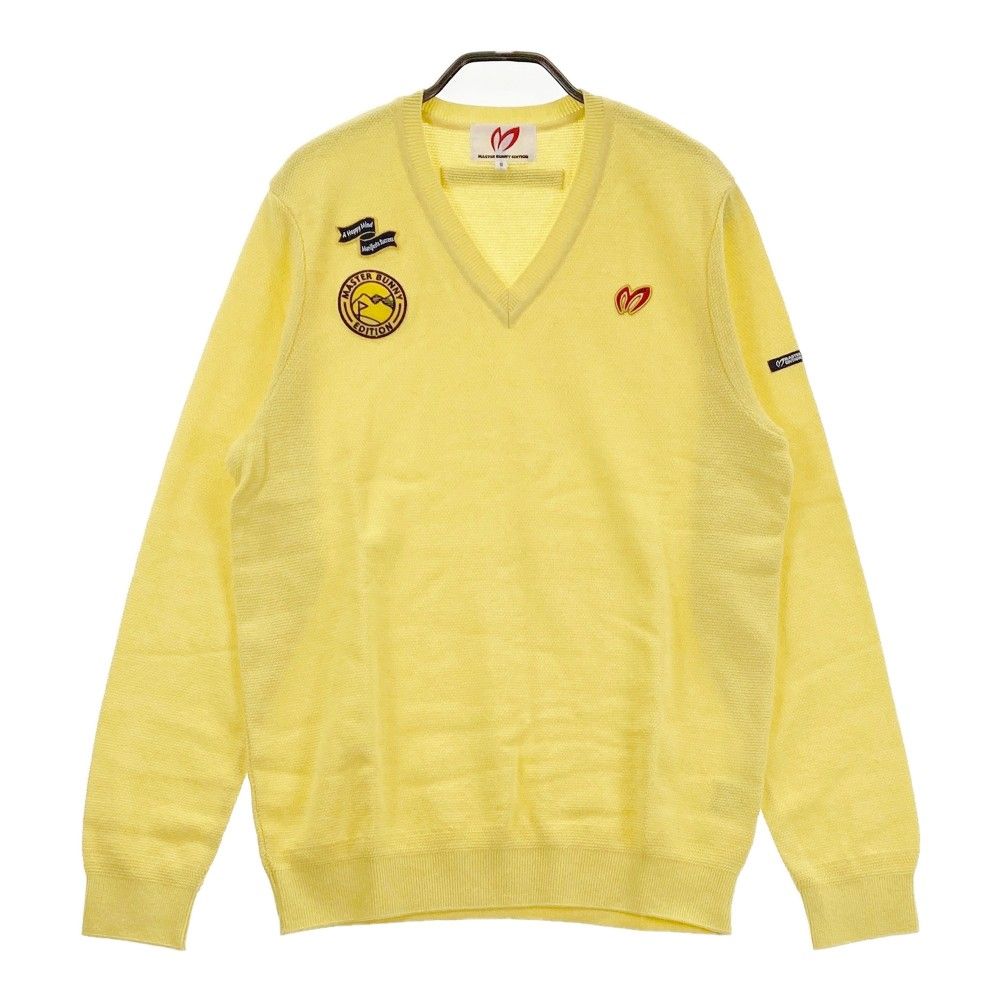 サイズ：5 MASTER BUNNY EDITION マスターバニーエディション 158-8170153 カシミヤ混 Vネック ニットセーター  イエロー系 [240101315162] ゴルフウェア メンズ ストスト