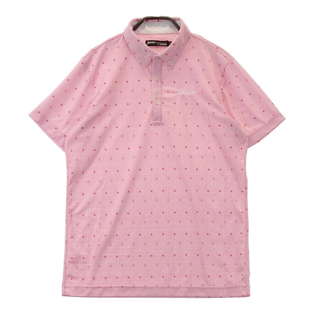 サイズ：M SRIXON スリクソン by DESCENTE ハーフジップ 半袖Tシャツ  イエロー系 [240101417915] ゴルフウェア メンズ ストスト SRIXON スリクソン by DESCENTE ハーフジップ 半袖Tシャツ