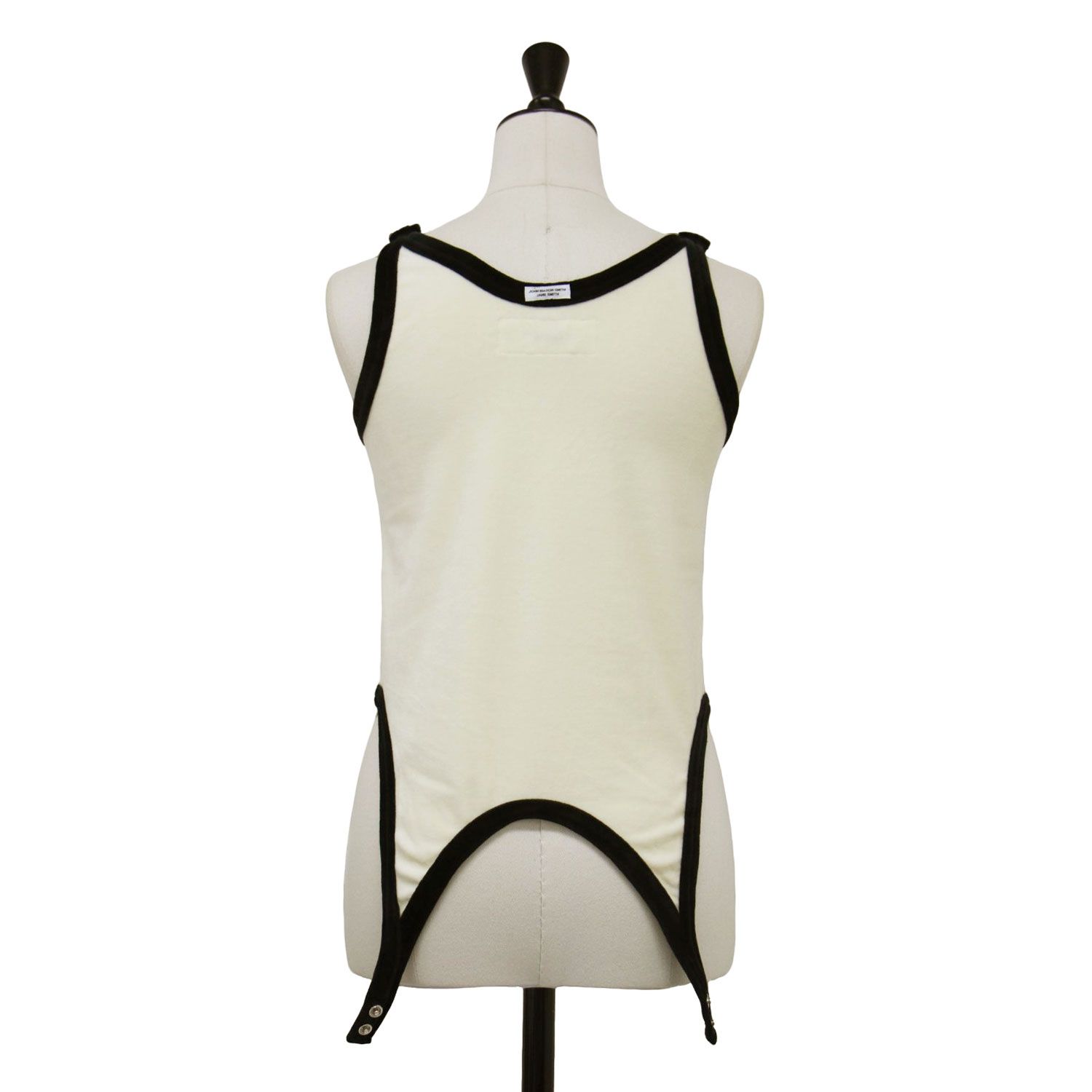 JANE SMITH ジェーンスミス タンクトップ オフホワイト ブラック 白黒 サイズ 38 M コットン ベロア 3 WAY COTTON VELOUR UP AND DOWN TANK TOP レディース