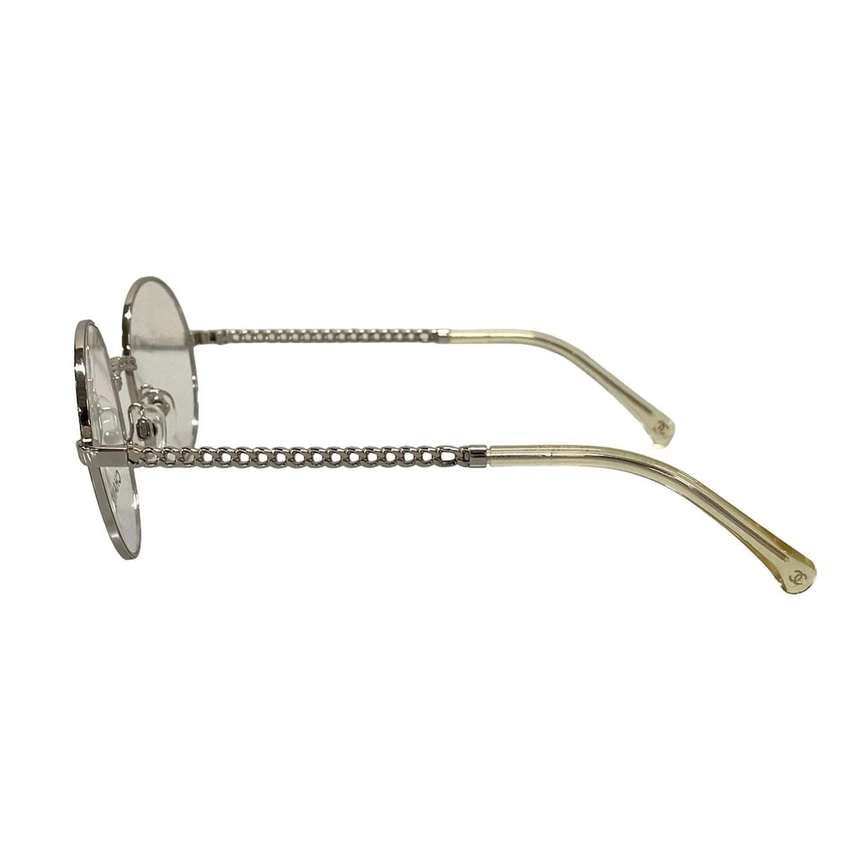 CHANEL シャネル メガネ - 2186 シルバー×クリア ココマーク チェーン ラウンド